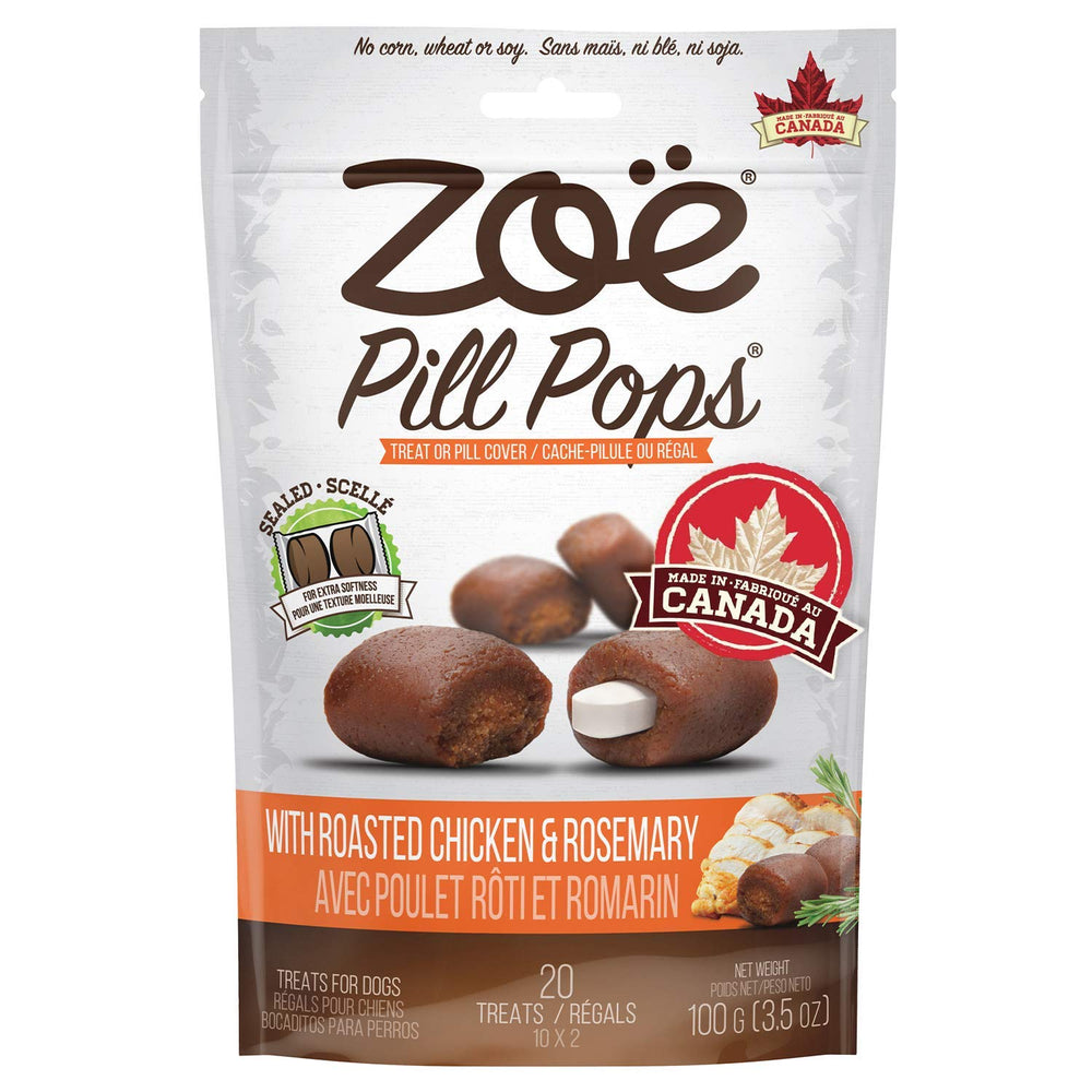 Zoë Pill Pops : paquet ouvert, friandise appétente pour masquer les pilules.