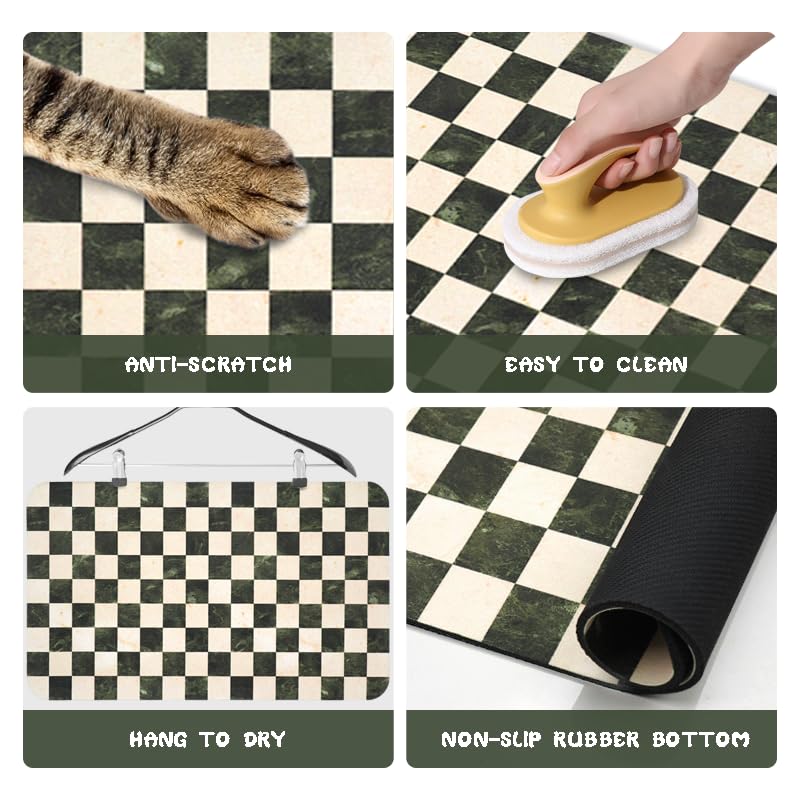 Tapis Zoeeya pour nourriture et eau, surface absorbante et antidérapante.