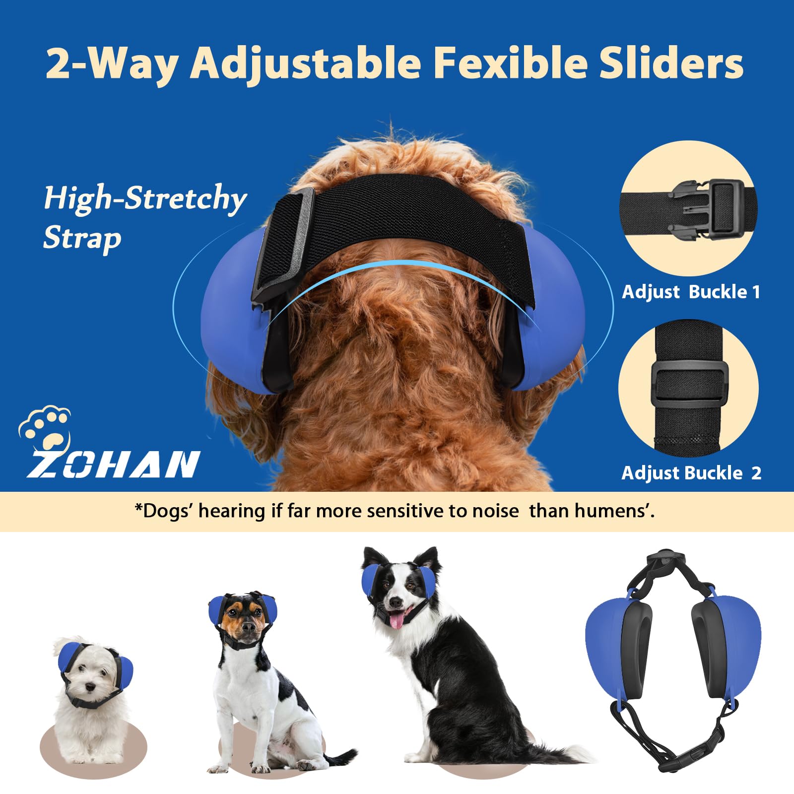 ZOHAN coque ABS durable en bleu, protection fiable du bruit.
