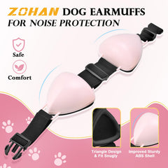 ZOHAN bouchons d'oreilles chien rose avec cadre triangulaire pour le confort.