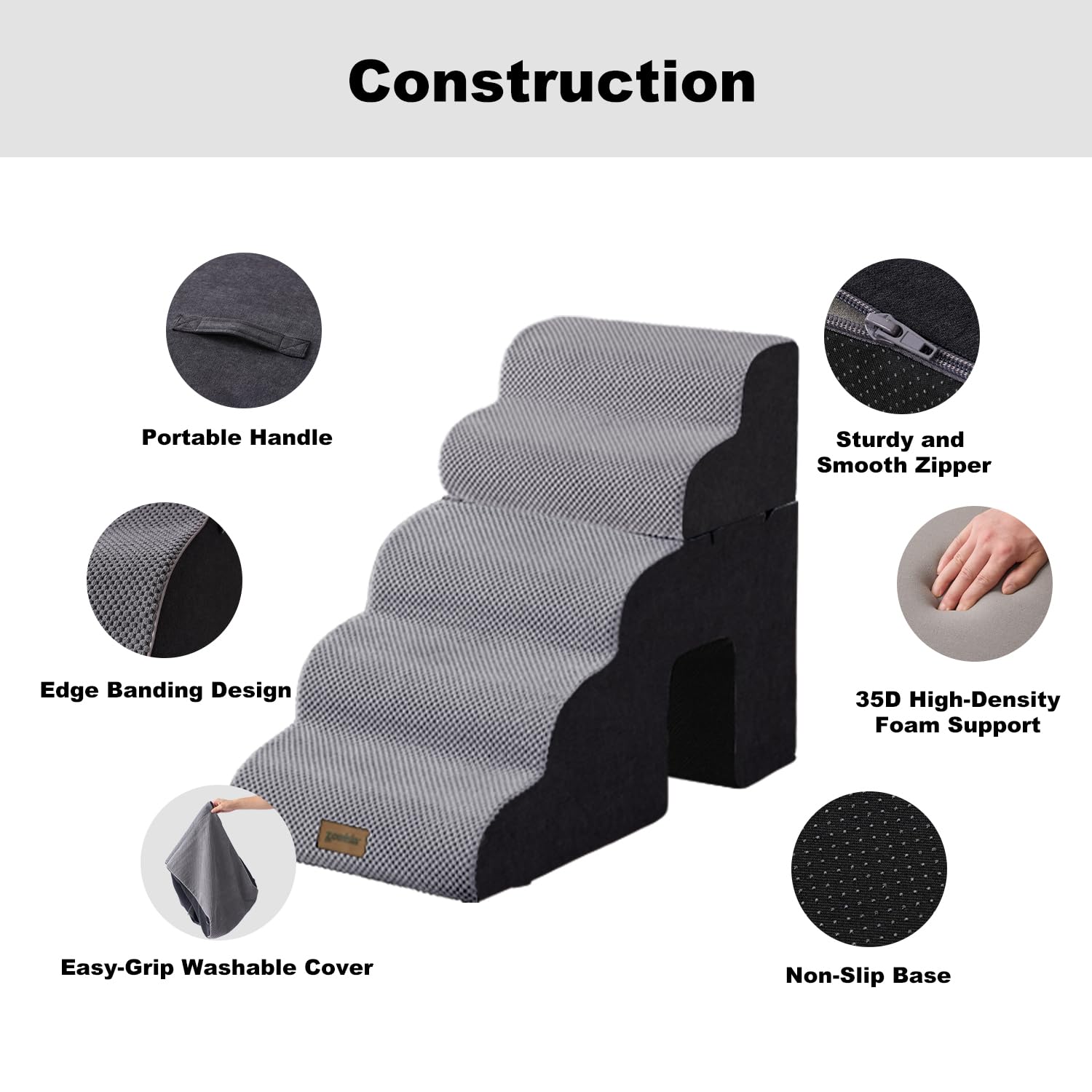 Escaliers antidérapants ZOMISIA, base stable sur sols variés.