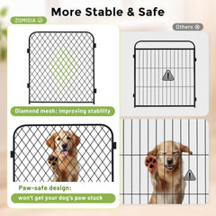 ZOMISIA maillage-diamant-résistant offre un espace sûr et aéré pour l'animal.