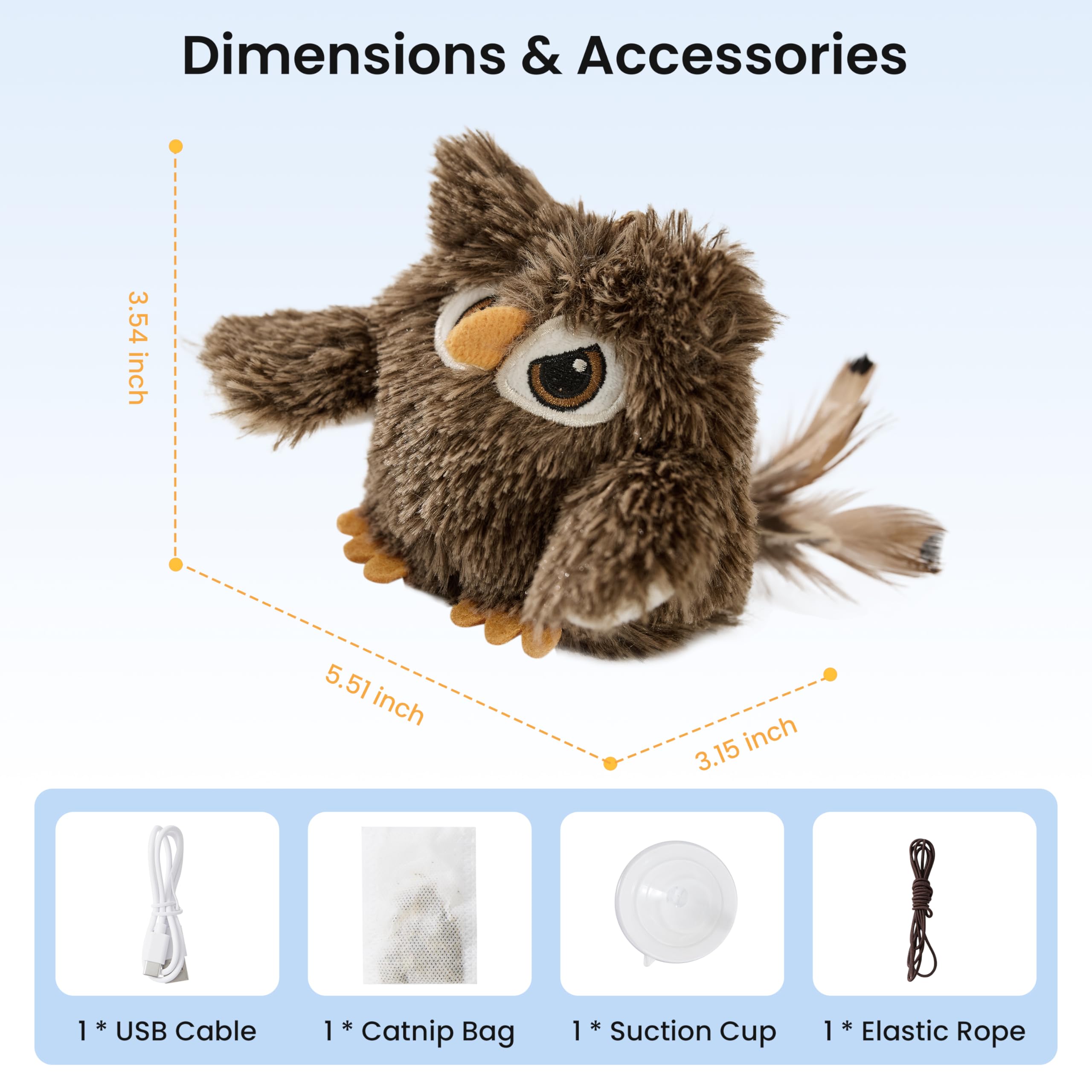ZOMISIA oiseau-chat hibou: design mignon qui attire les regards.