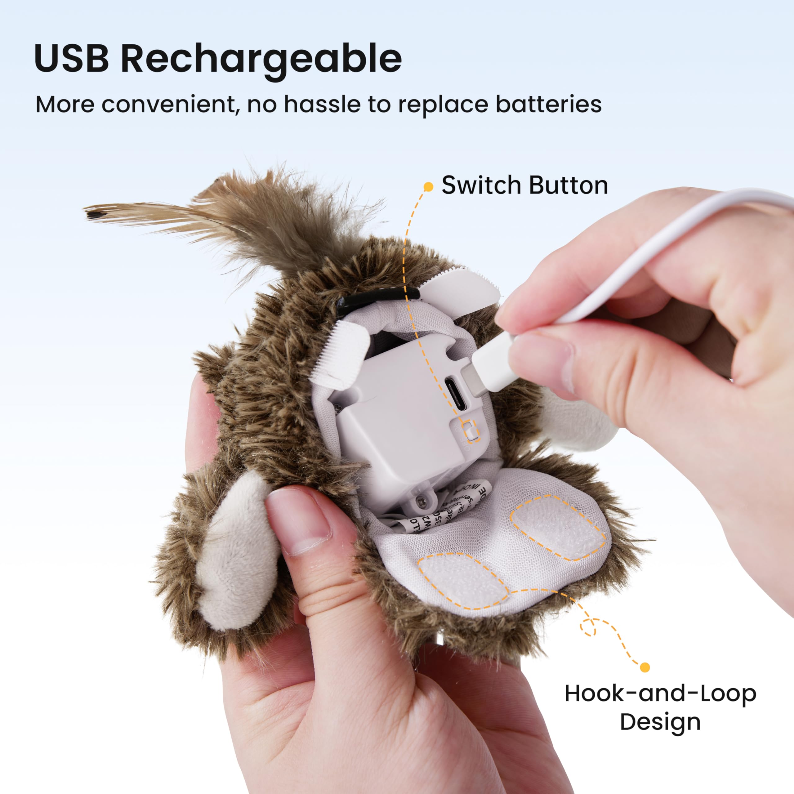 ZOMISIA oiseau-chat peluche douce: sécurité et confort pour les chatons.