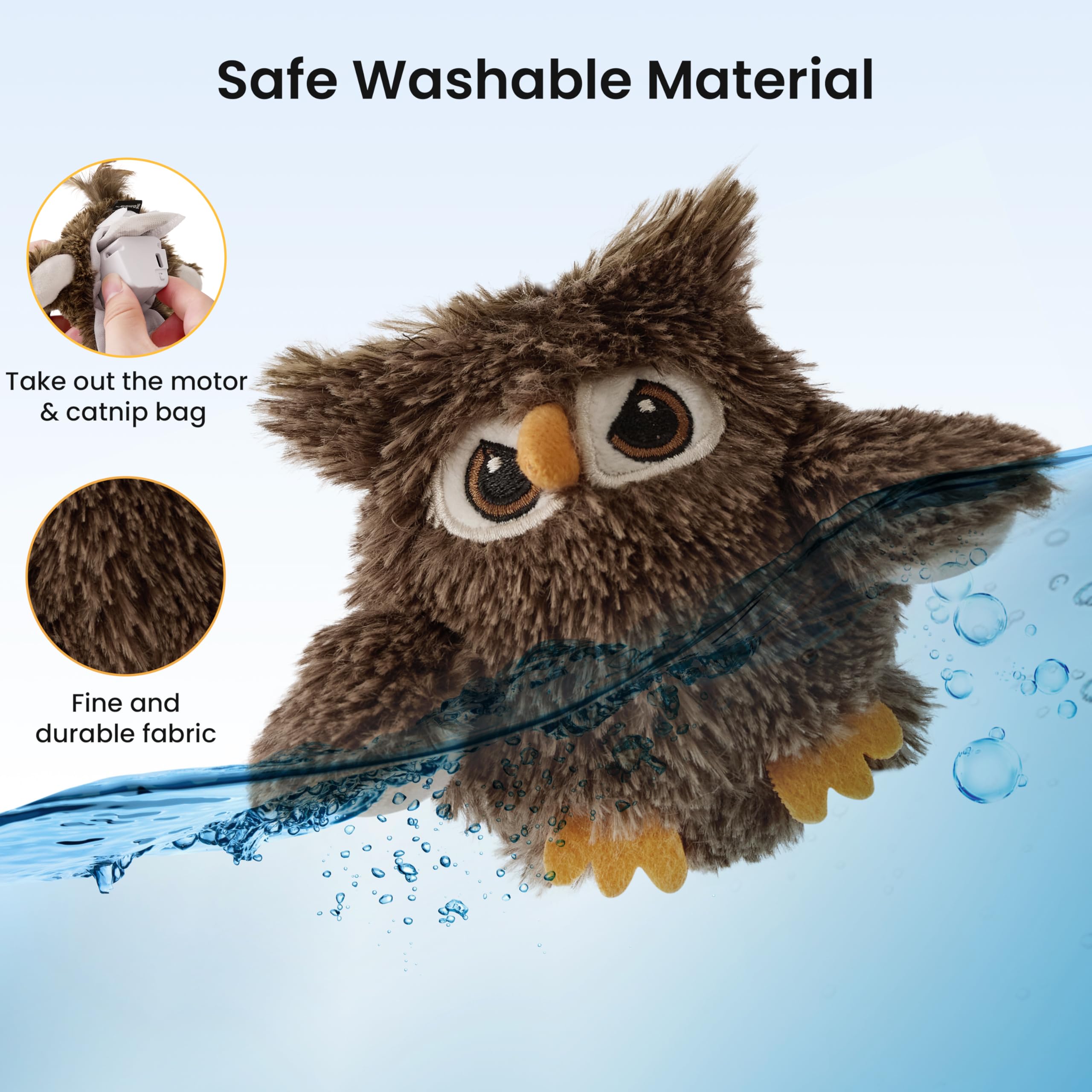 ZOMISIA oiseau-chat rechargeable USB: jeu durable sans piles.