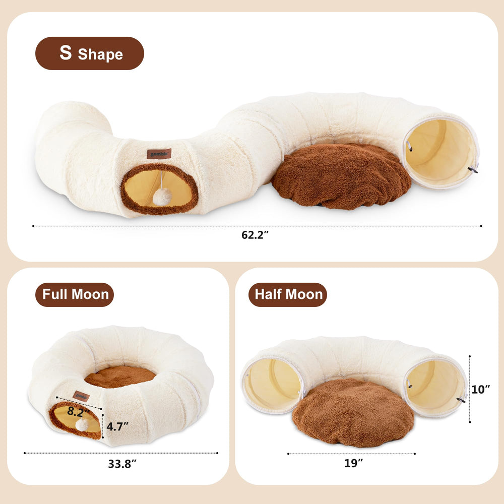 ZOMISIA tunnel-chat-nid-cosy-gris: cachette chaude pour chaton.