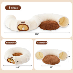 ZOMISIA tunnel-chat-nid-cosy-gris: cachette chaude pour chaton.