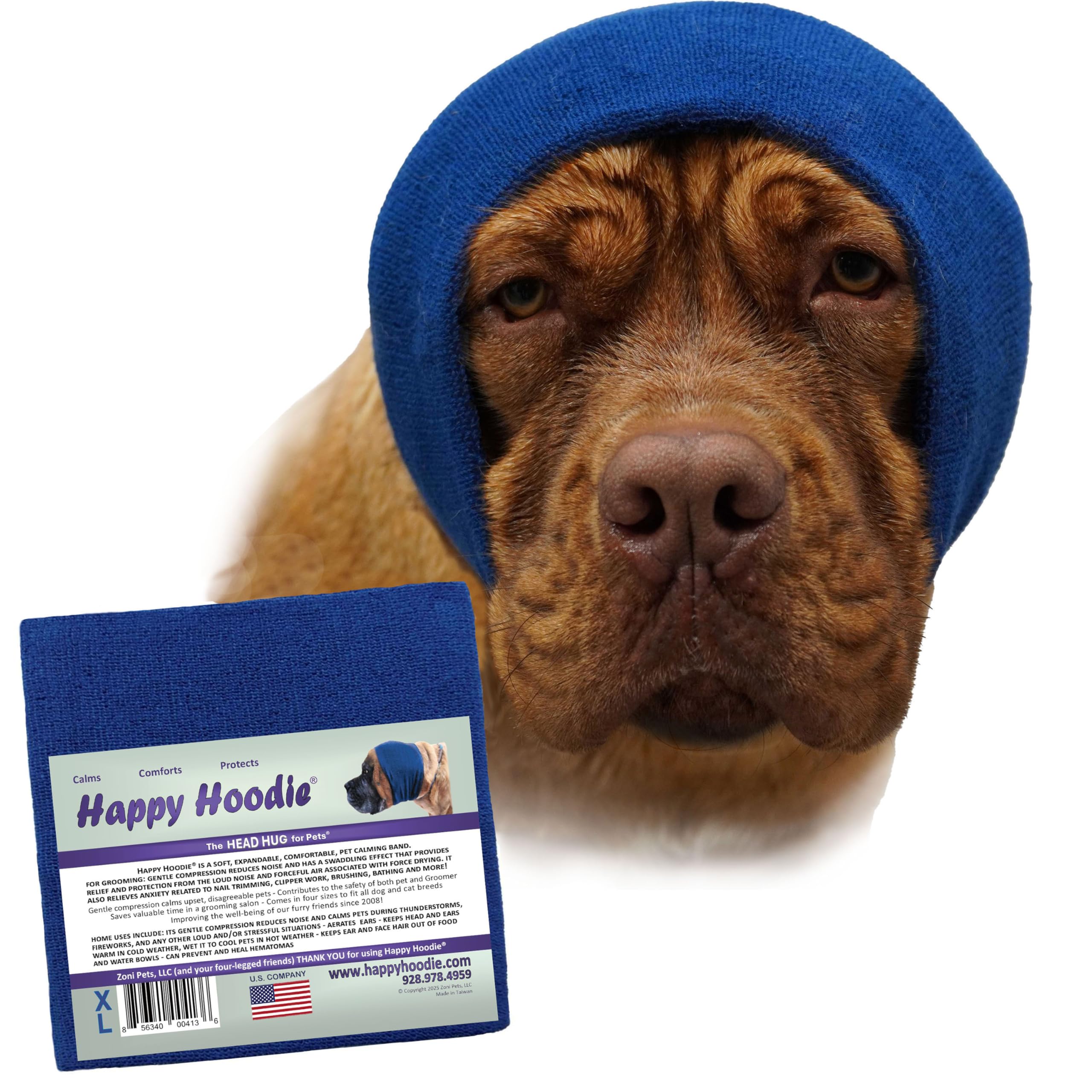 Happy Hoodie par ZONI PETS, bandage apaisant pour chien et chat, réduction du bruit lors du toilettage