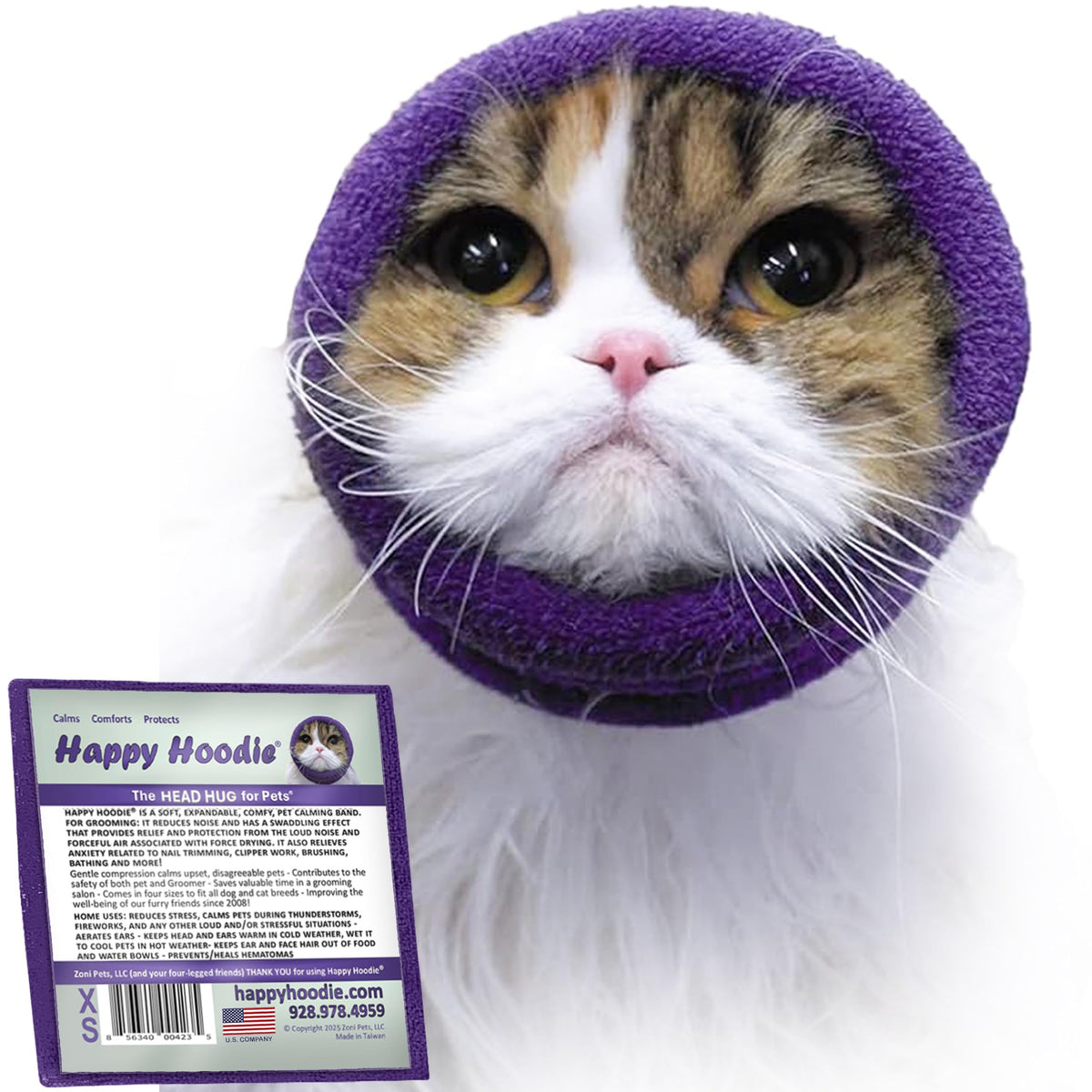 ZONI PETS Happy Hoodie, bande apaisante pour chien lors du brossage, réduction du stress