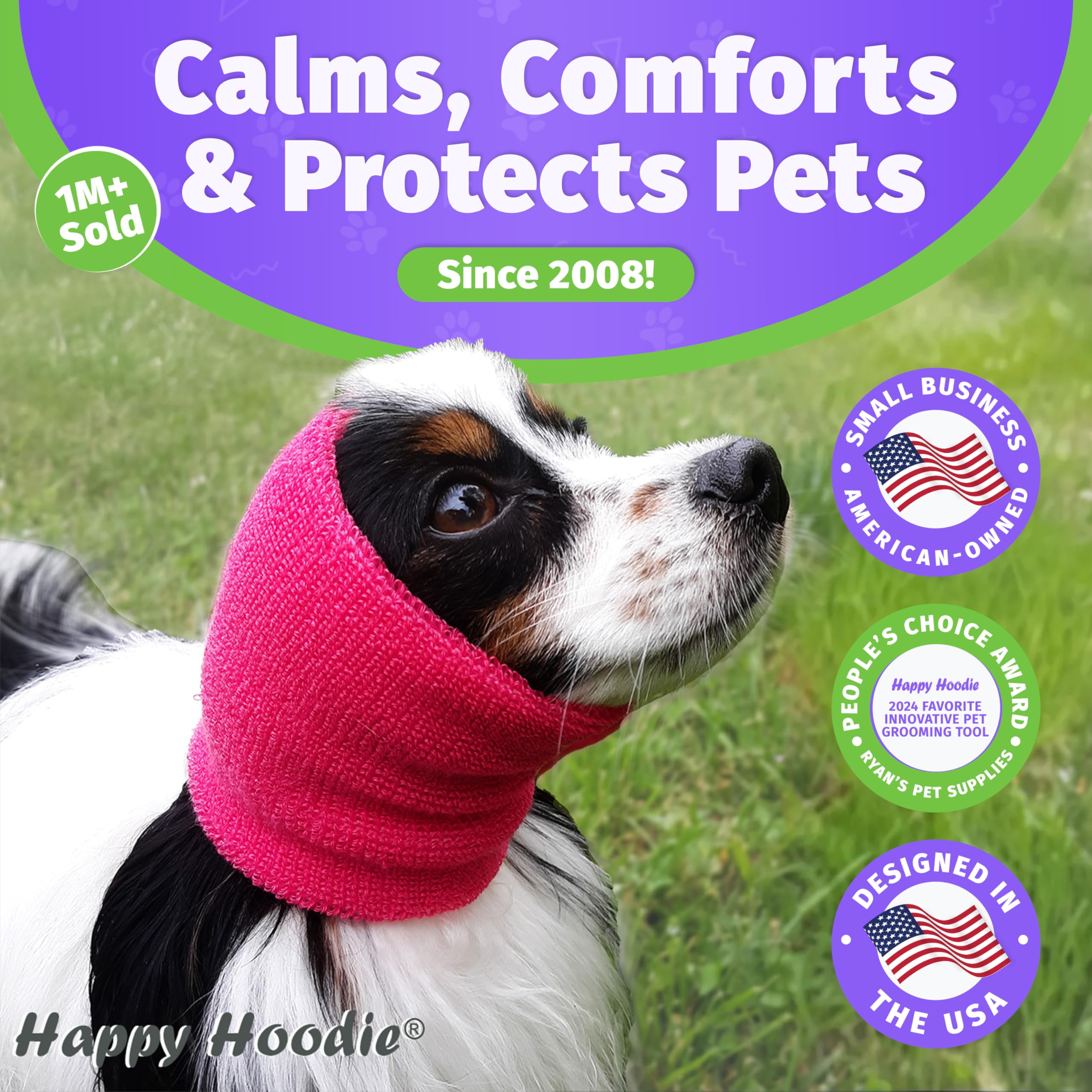 Happy Hoodie protège les oreilles et réduit le bruit pour chiens et chats.