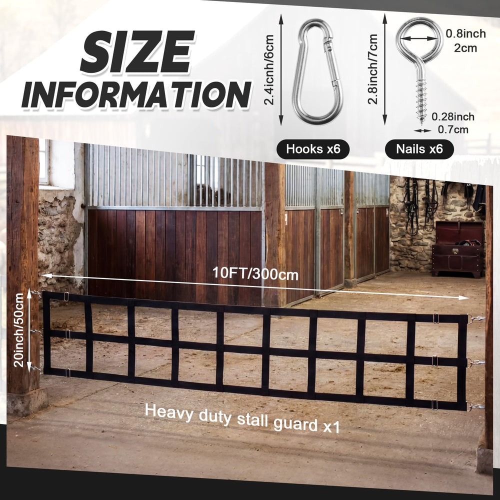 Barrière Zonon avec sangles ajustables – ajustement facile pour toutes tailles d’écurie.