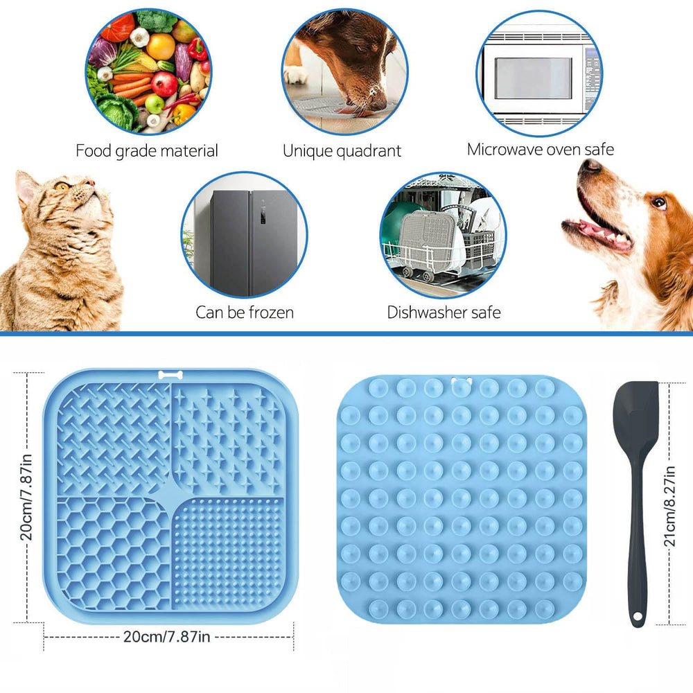 Zonopy Licking Mat montre 4 textures pour varier les friandises et stimuler l'intérêt