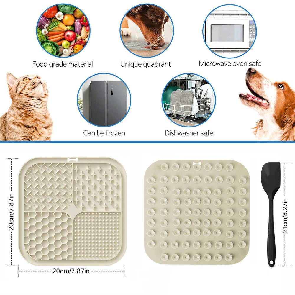 Zonopy tapis de léchage, surfaces texturées en quatre zones pour friandises variées.