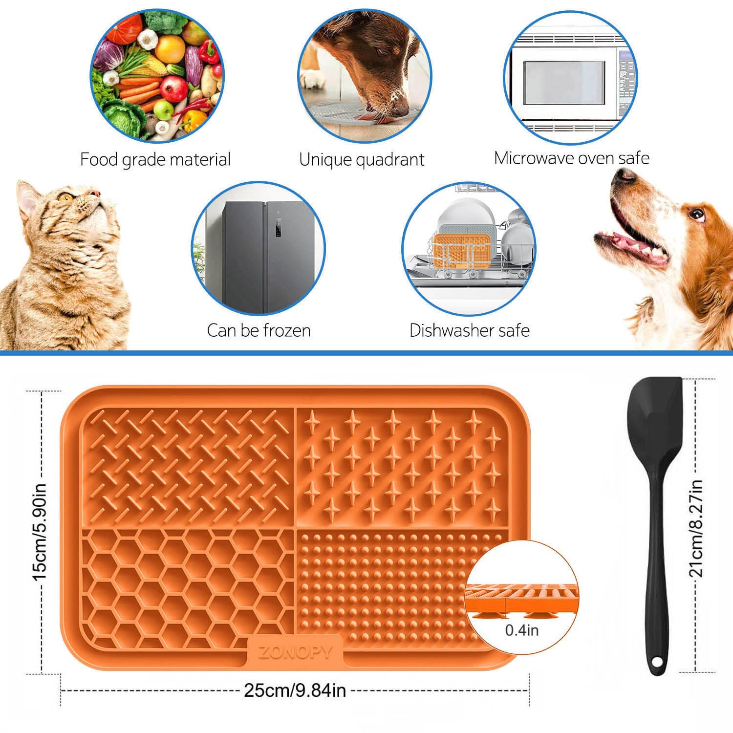 Zonopy tapis silicone alimentaire sans BPA, sûr et facile à nettoyer