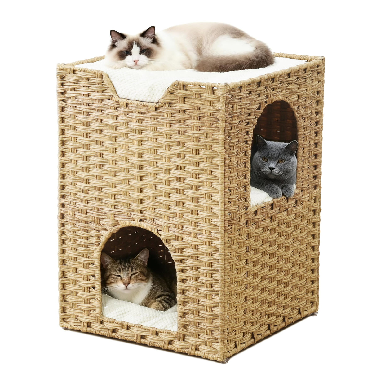 Zonoria Zephyria maison-chat triple-etages vue avant, pratique pour plusieurs chats