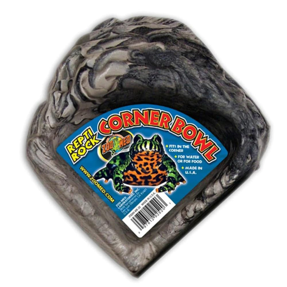 Zoo Med abreuvoir coin-rock XL, polyvalent pour eau ou nourriture.