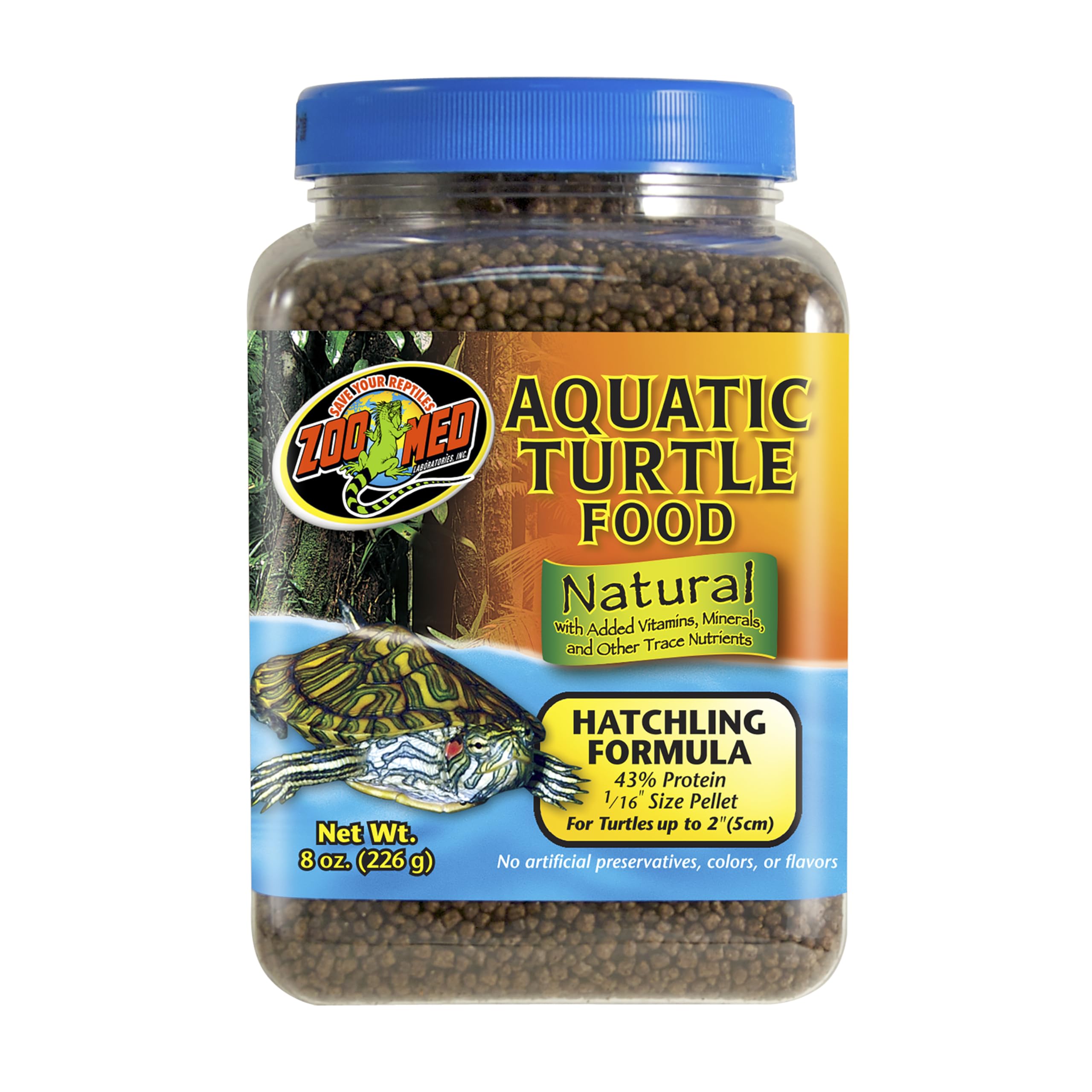 Zoo Med – nourriture pour jeunes tortues aquatiques avec granulés flottants facilitant l’alimentation en surface