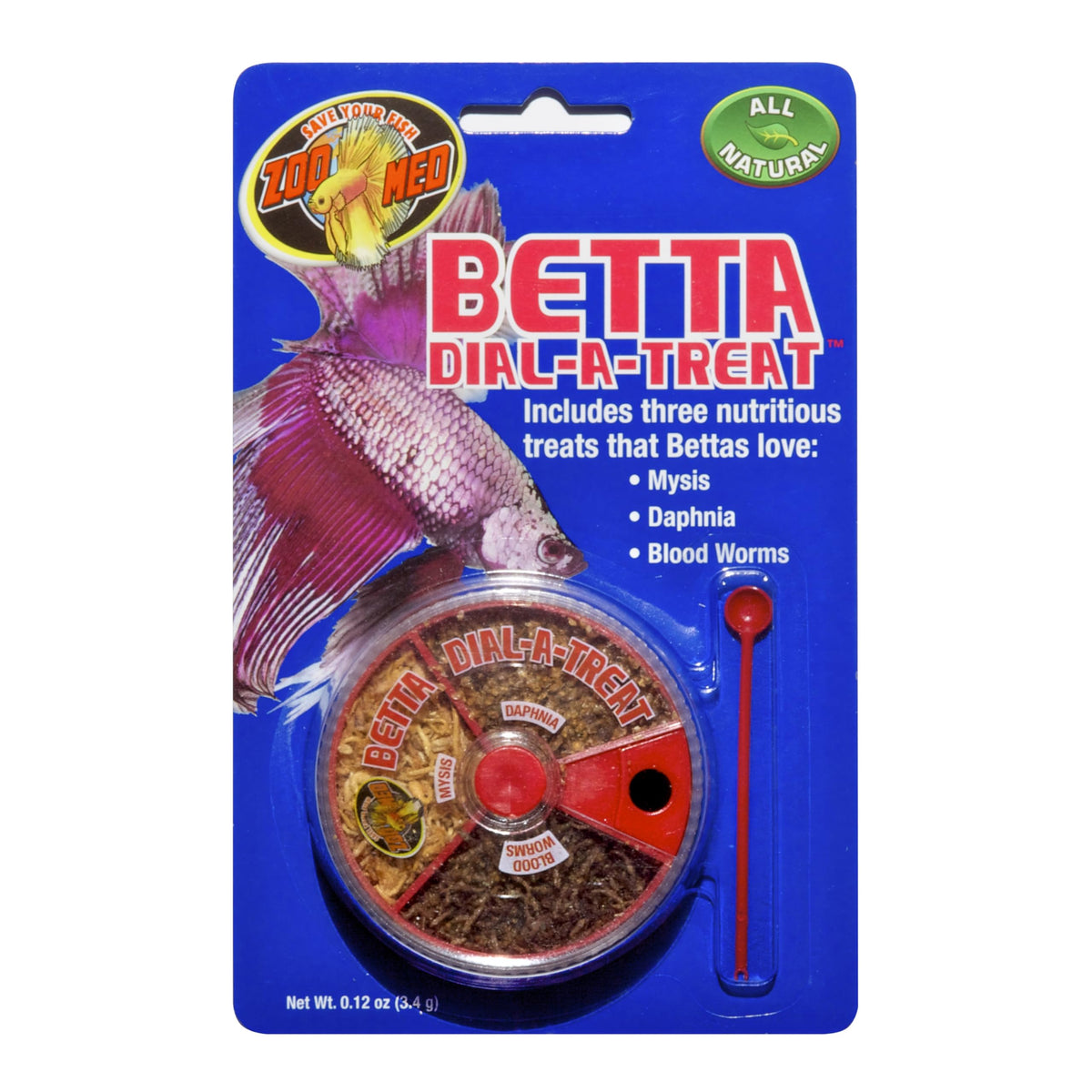 Zoo Med Betta Dial-A-Treat 0,12 oz : friandises variées pour Bettas, stimulent l’appétit