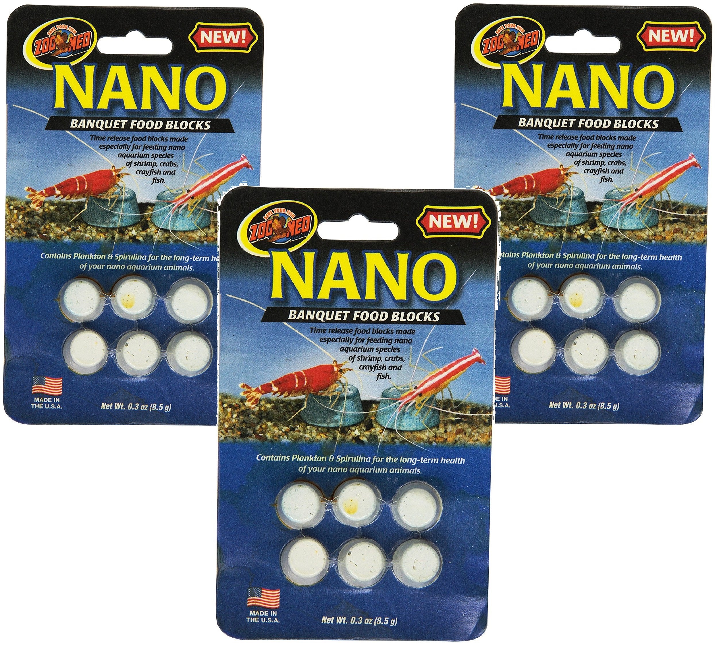 Zoo Med bloc banquet nano mini, alimentation lente pour nano poissons et crustacés, sans troubler l'eau.