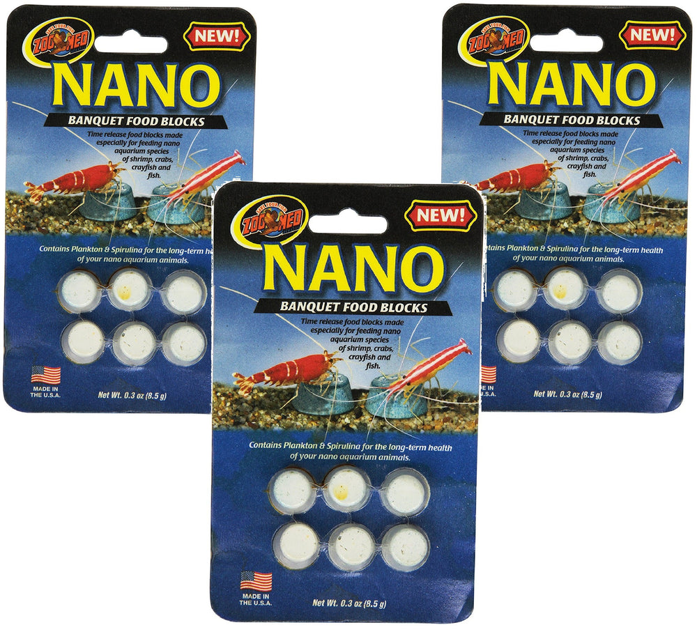 Zoo Med bloc banquet nano mini, alimentation lente pour nano poissons et crustacés, sans troubler l'eau.