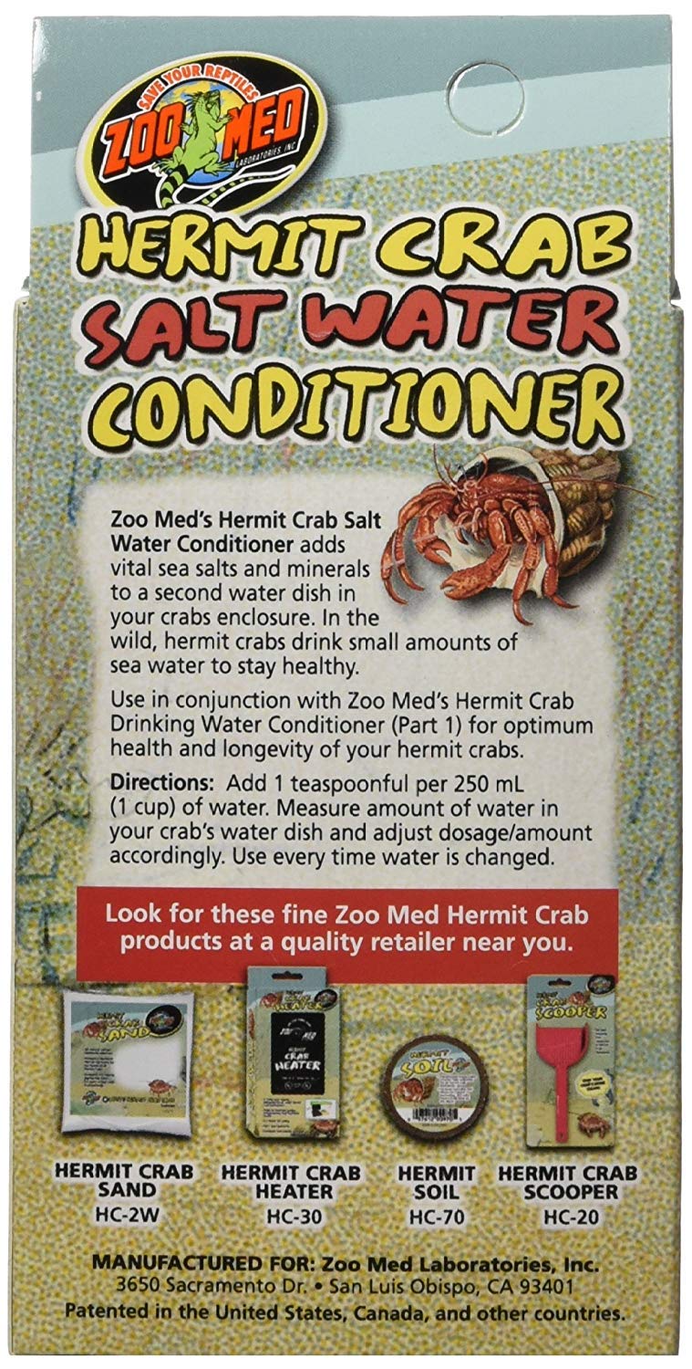 Bouteille Zoo Med de conditionneur d’eau salée pour crabe hermite, prêt à l’emploi.