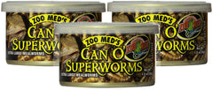 Zoo Med Can O' SuperWorms – trio de boîtes prête à l’emploi pour reptiles et tortues
