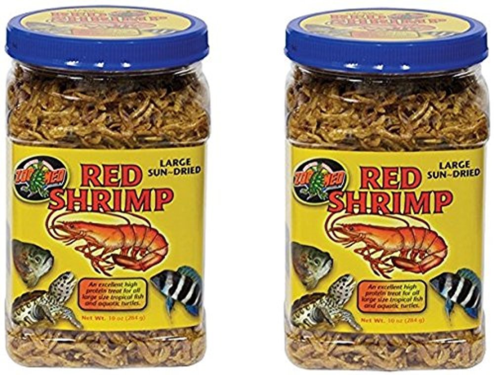 Zoo Med crevettes rouges sèches grandes, source de protéines pour poissons et tortues, friandise possible.