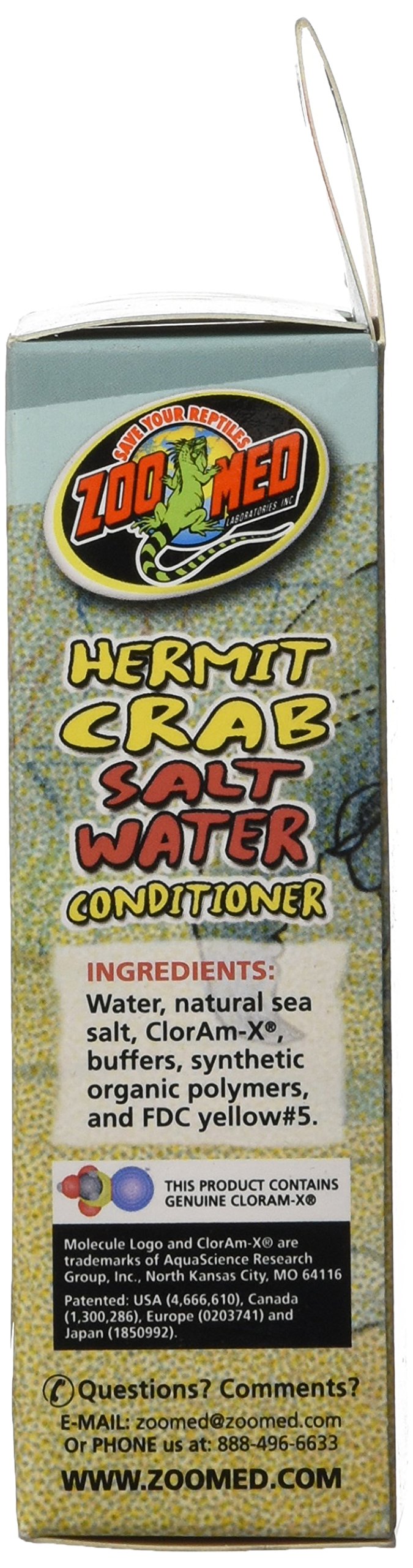 Zoo Med eau salee prête à l’emploi, utilisation quotidienne pour le crabe ermite.