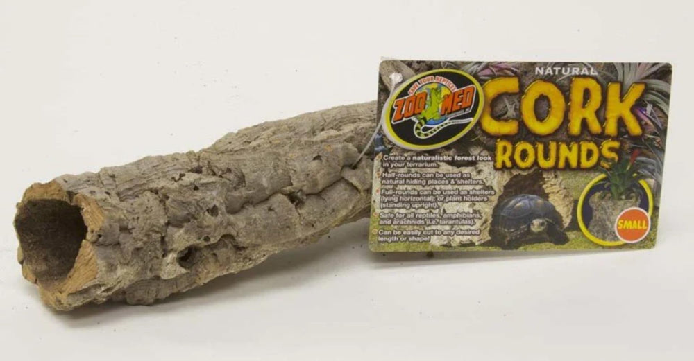 Zoo Med écorce liège naturelle rond entier : support décoratif et pratique pour plantes et petits animaux.
