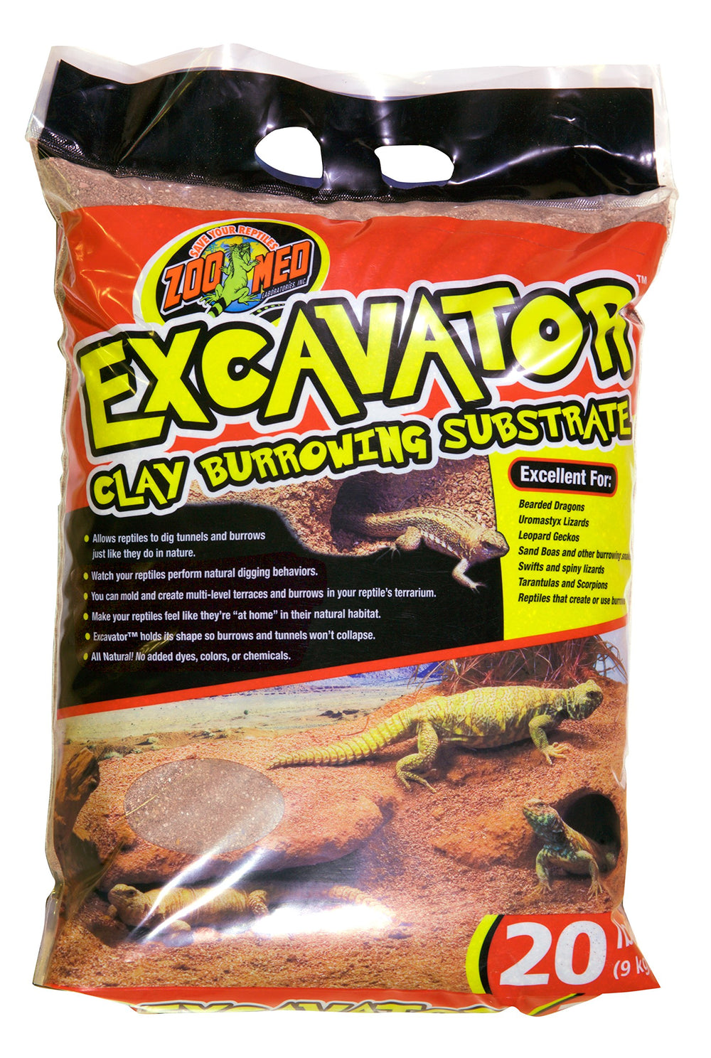 Zoo Med Excavator argile substrat creusement: favorise les activités naturelles et l'enrichissement du terrarium.