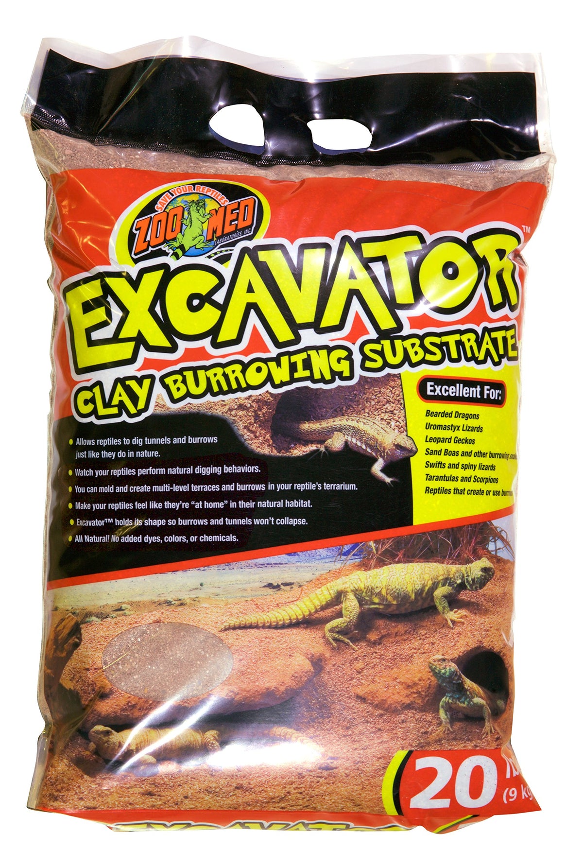Zoo Med Excavator argile substrat creusement: favorise les activités naturelles et l'enrichissement du terrarium.
