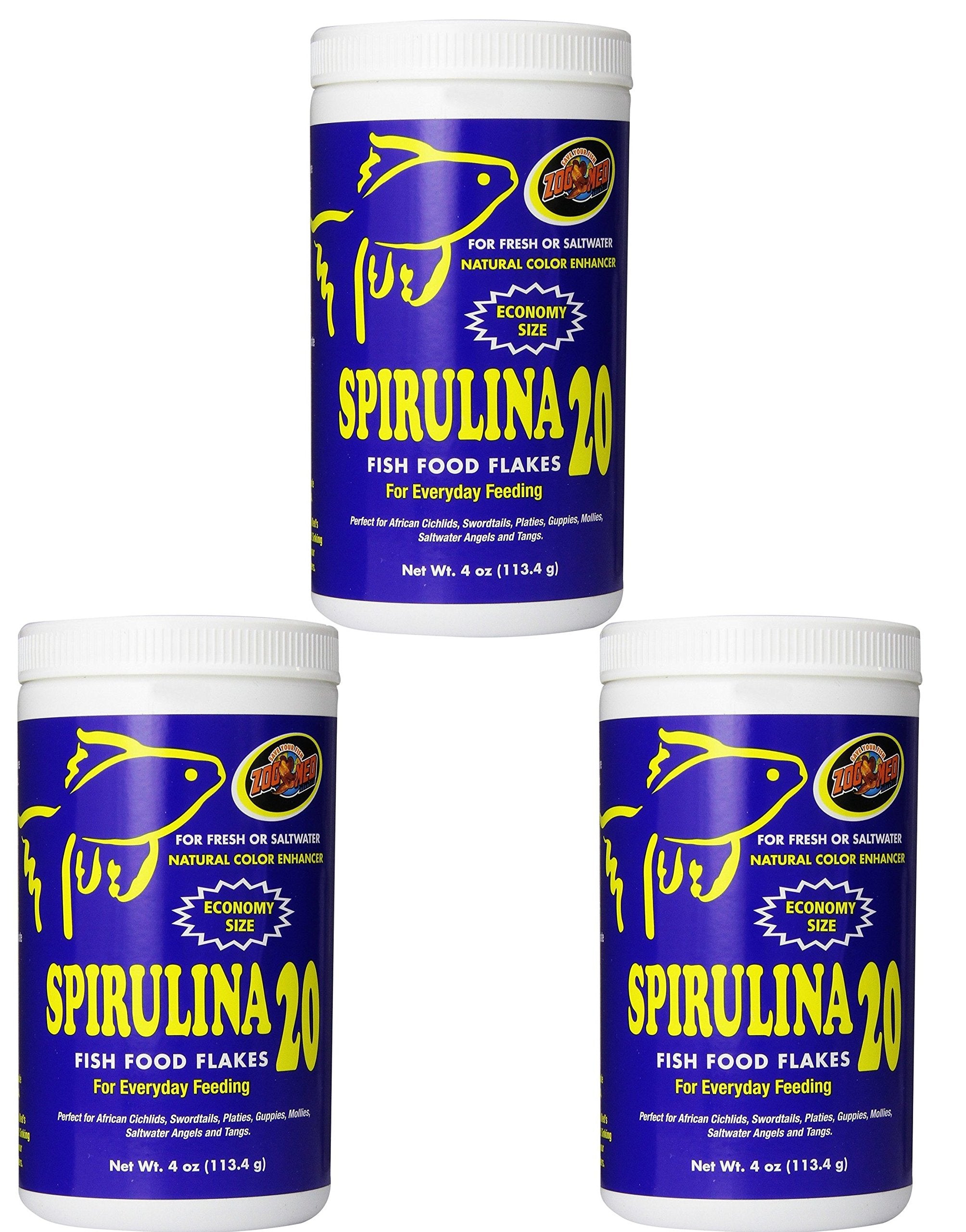Zoo Med Spiruline 20 Flocons pour poissons, alimentation pratique au quotidien.