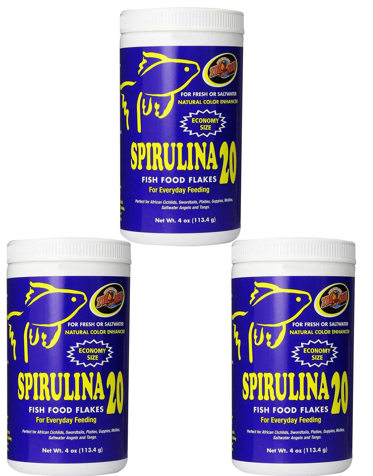 Zoo Med Spiruline 20 Flocons pour poissons, alimentation pratique au quotidien.