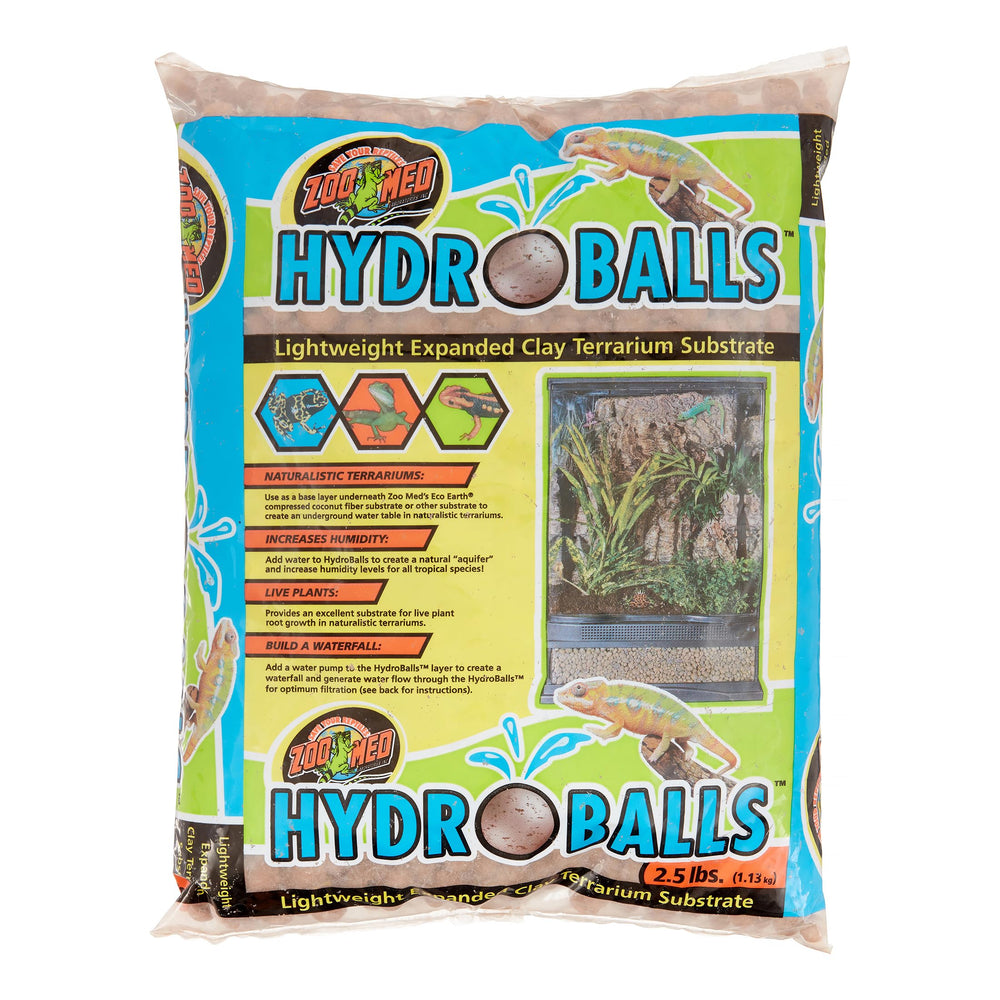 HydroBalls Zoo Med, couche de base pour terrarium, améliore humidité et stabilité du sol.