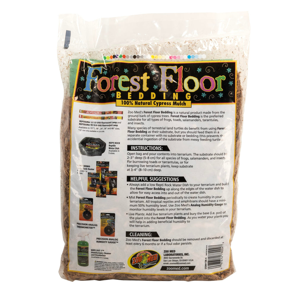 Litière Zoo Med foret naturelle retient l'humidité du terrarium.