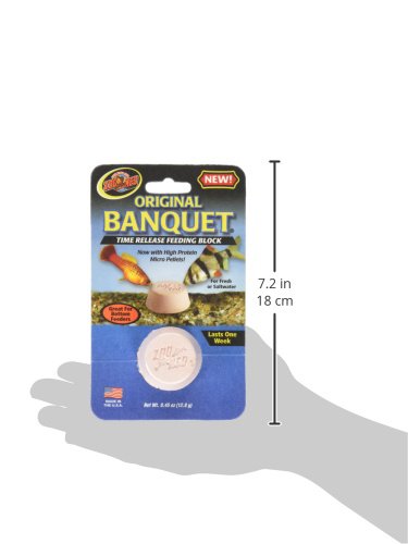 Bloc d'alimentation Zoo Med Original Banquet prêt à l'emploi, pratique et facile à ajouter.