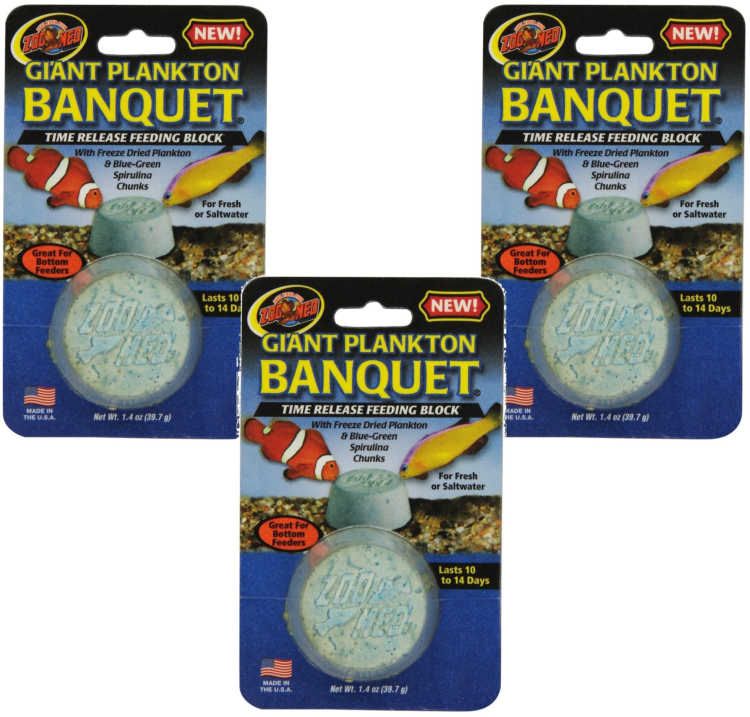 Zoo Med Plankton Banquet bloc géant, nourrissage durable pour poissons d'aquarium