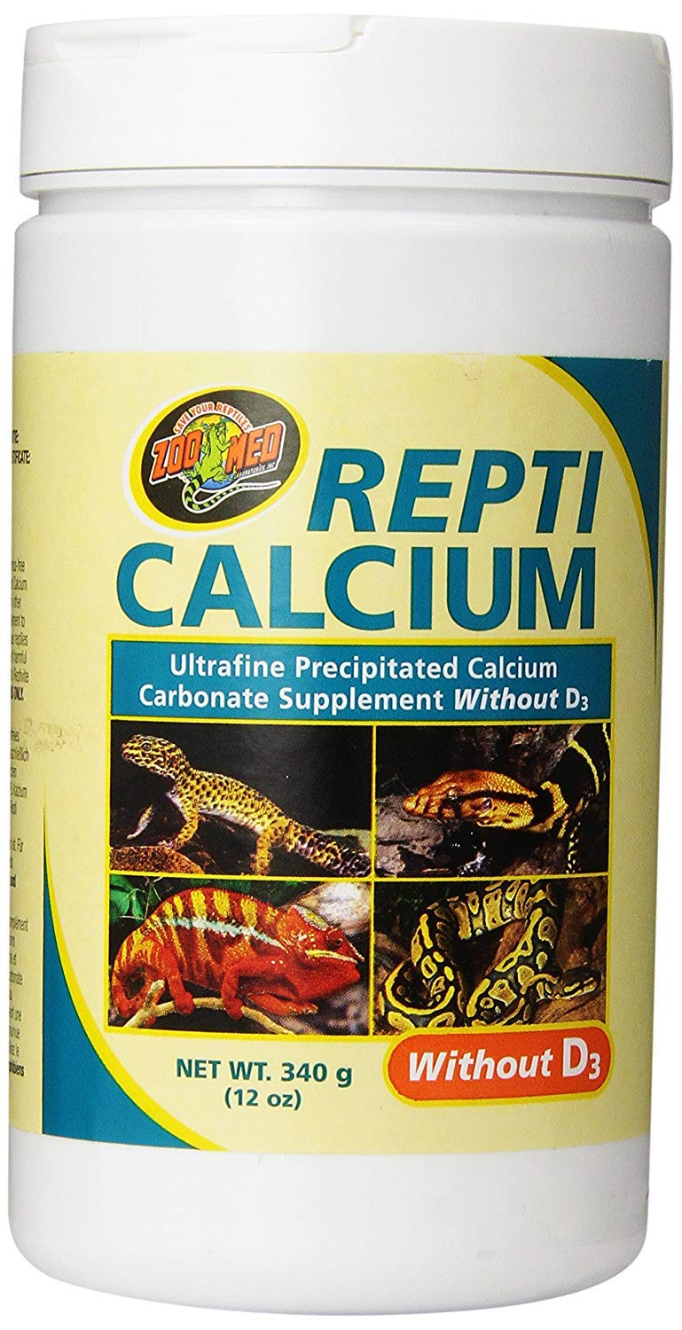 Bocal Zoo Med Repti Calcium Ultra Fin: carbonate de calcium sans D3, pratique pour la supplémentation.
