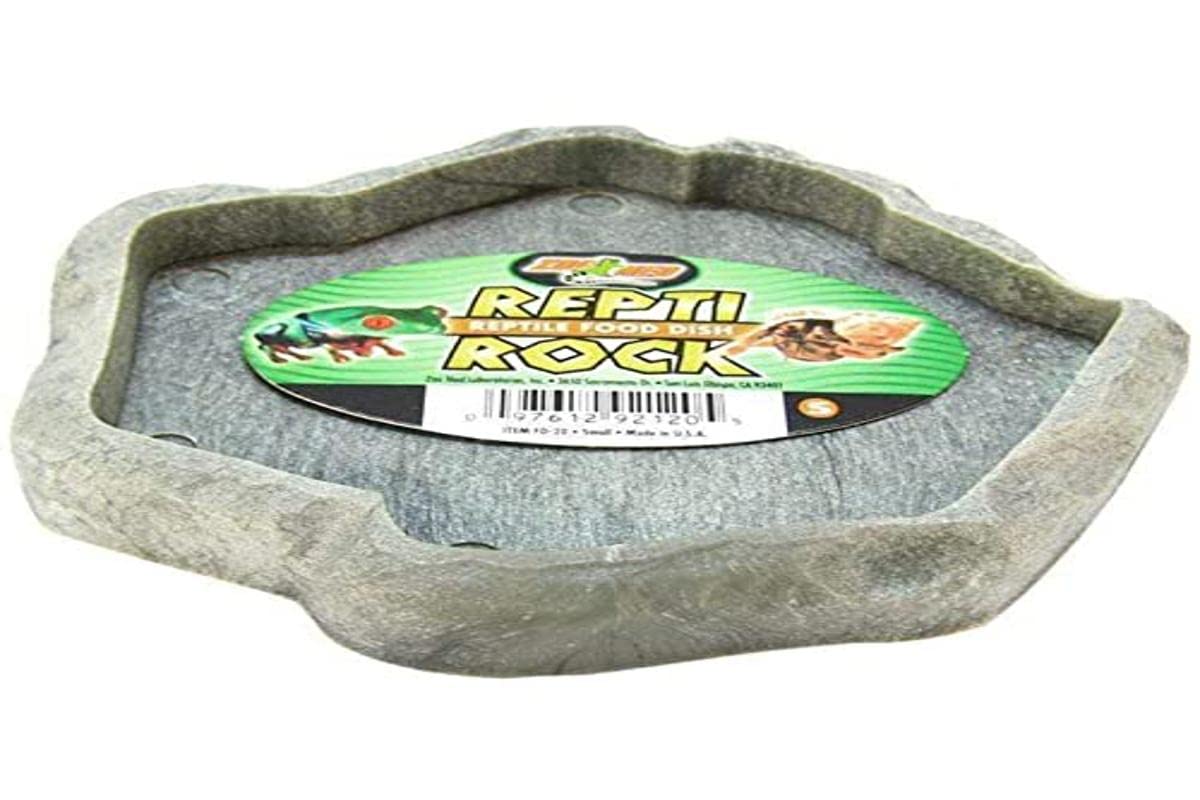 Zoo Med Repti-Rock assiette-nourriture-pierre-petite, pratique et naturelle pour reptiles.