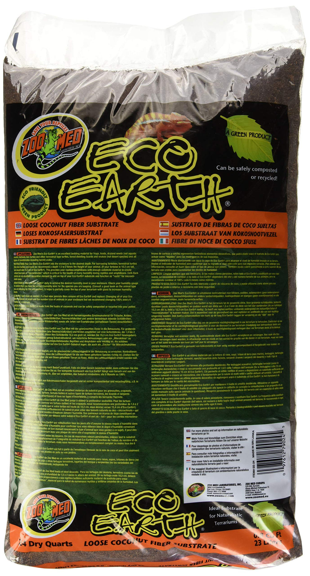 Zoo Med Eco Earth pour reptiles et amphibiens, régule l'humidité du terrarium.