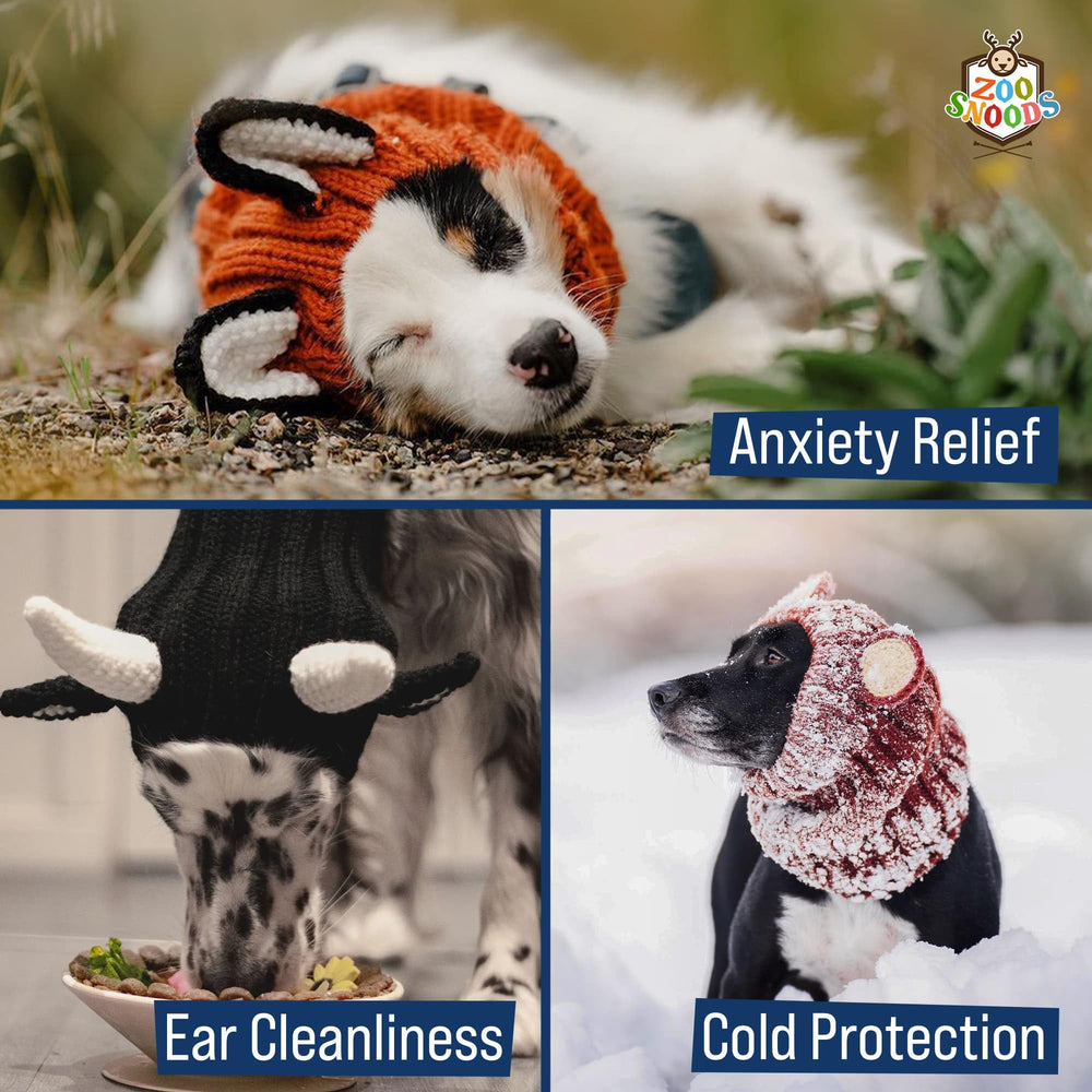 Zoo Snoods cache-oreilles hiver renne chien-tricot, protection contre le vent