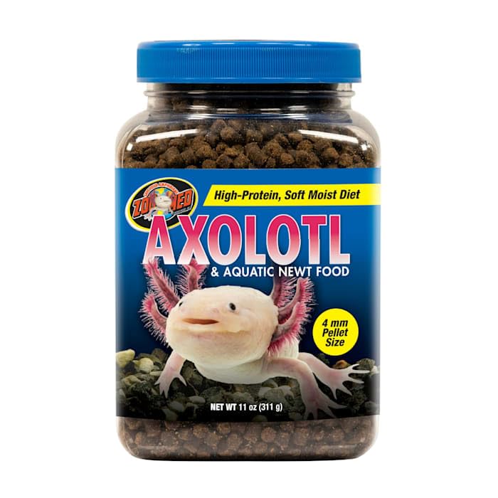 Granulés Zoo Med Axolotl 4 mm, faciles à mâcher pour les adultes.