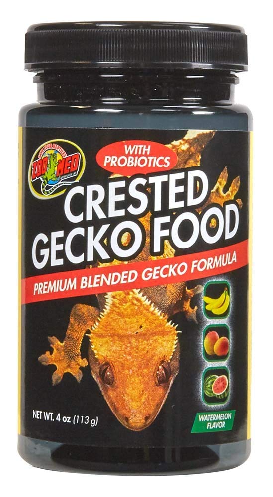 Zoo Med Alimentation gecko à crête : bocal saveur pastèque et fruits tropicaux, soutient digestion et développement.