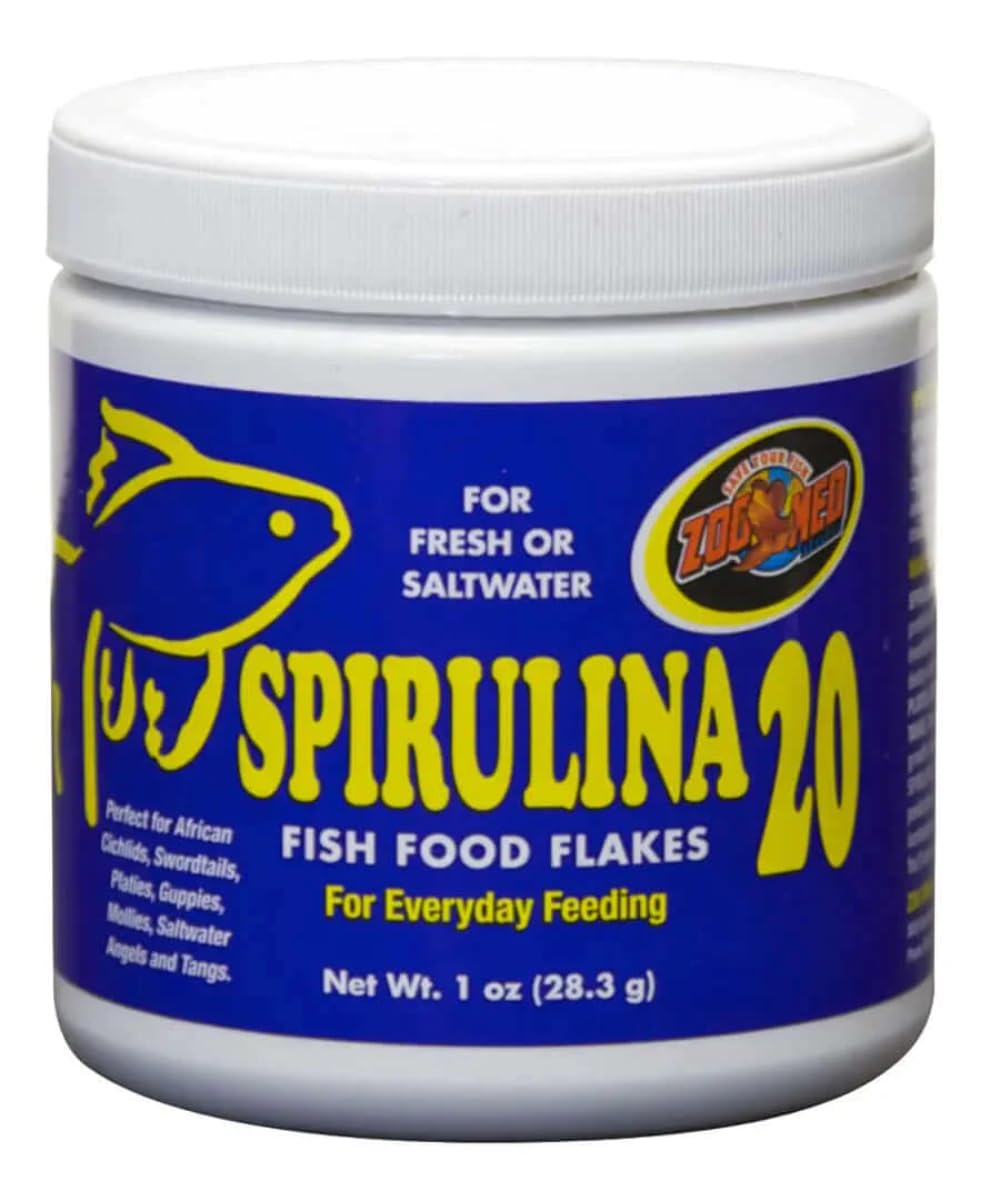 Zoo Med Aquatrol Spiruline 20 Flocons, flocons quotidiens pour nutrition équilibrée des poissons