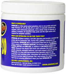 Zoo Med Aquatrol Spiruline 20 Flocons, apport en vitamines A à E pour la couleur naturelle