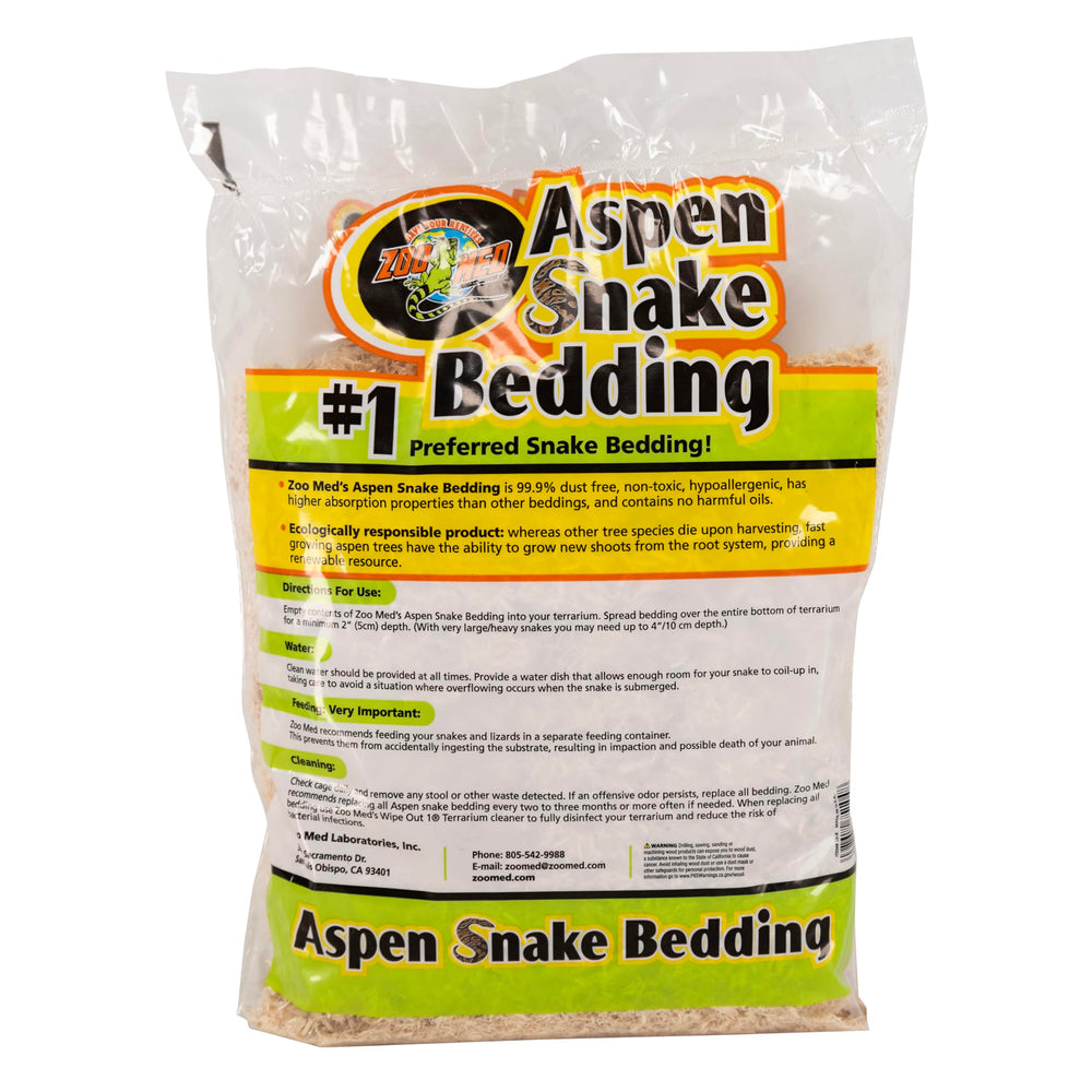 Litière Zoo Med Aspen avec absorbance élevée pour serpent.