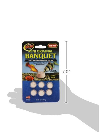 Zoo Med Banquet Block Mini – alimentation lente et régulière pour poissons délicats et alevins.