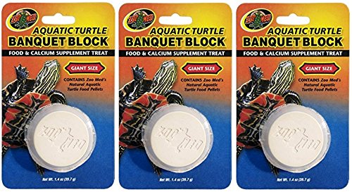 Bloc Banquet Tortue Aquatique Géant Zoo Med, alimentation complète et calcium pour le bec