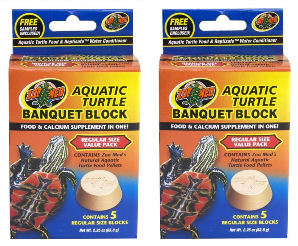 Bloc ensemble économique Zoo Med pour tortue aquatique, alimentation et calcium en un seul bloc.