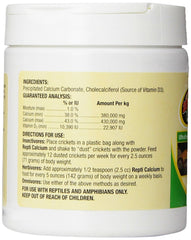 Zoo Med Reptile Calcium, poudre fine – meilleure biodisponibilité pour reptiles et amphibiens.